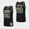 Men's Boston Celtics #00 Custom Black Straight Fire Camo Jersey - Replica