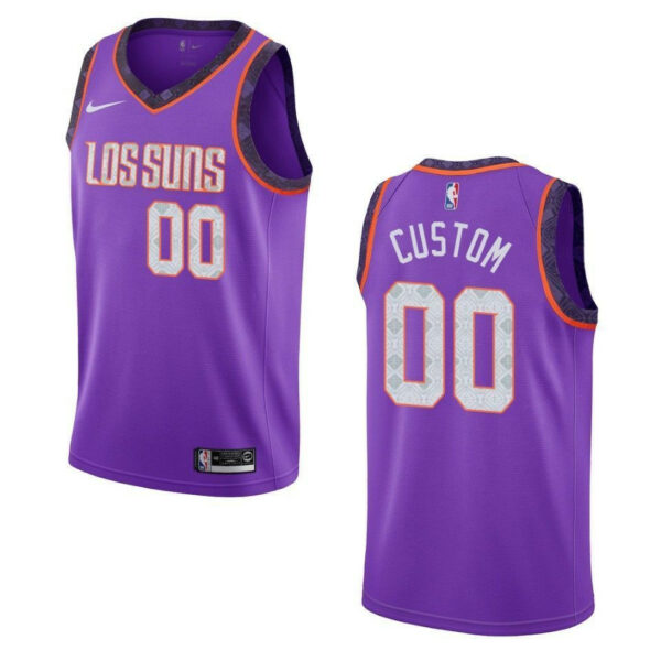 Men's 2019-20 Phoenix Suns #00 Custom City Edition Swingman- Purple Jersey - Replica