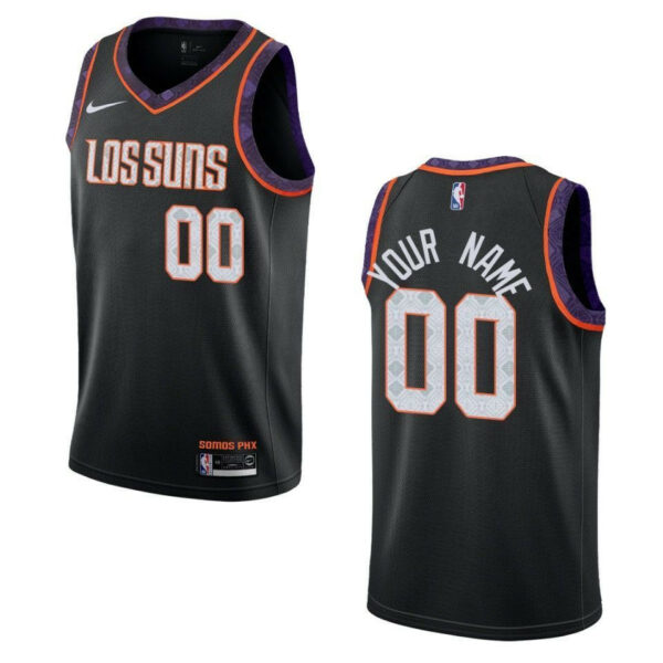 Men's 2019-20 Phoenix Suns #00 Custom City Swingman- Black Jersey - Replica