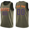 Men's Phoenix Suns Swingman Green Custom Salute to Service Jersey - - Replica