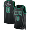 Men's Boston Celtics #00 Custom 2022/23 Statet Edition Swingman Jersey - Black - Replica