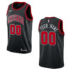 Men's Chicago Bulls #00 Custom Statet Swingman Jersey - Black , Basketball Jersey - Replica