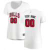 Woman's Custom Chicago Bulls Swingman White Fast Break Jersey - Association Edition - Replica