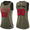 Woman's Custom Chicago Bulls Swingman Green Salute to Service Jersey - Replica