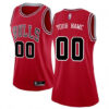 Woman's Custom Chicago Bulls Swingman Red Jersey - Icon Edition - Replica