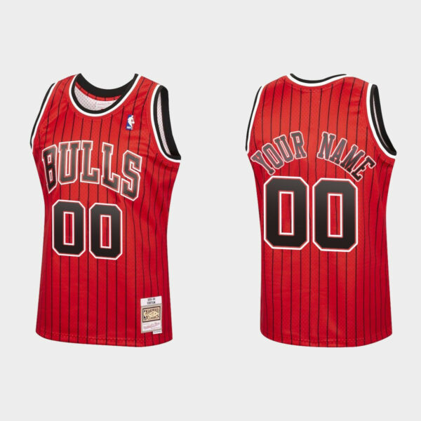 Men's Chicago Bulls Custom #00 Reload Red Jersey Hardwood Classics - Replica