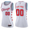 Woman's Custom Chicago Bulls Swingman White Jersey - City Edition - Replica