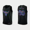 Men's Custom Chicago Bulls No.00 Jersey Iridescent Holographic Black - Replica