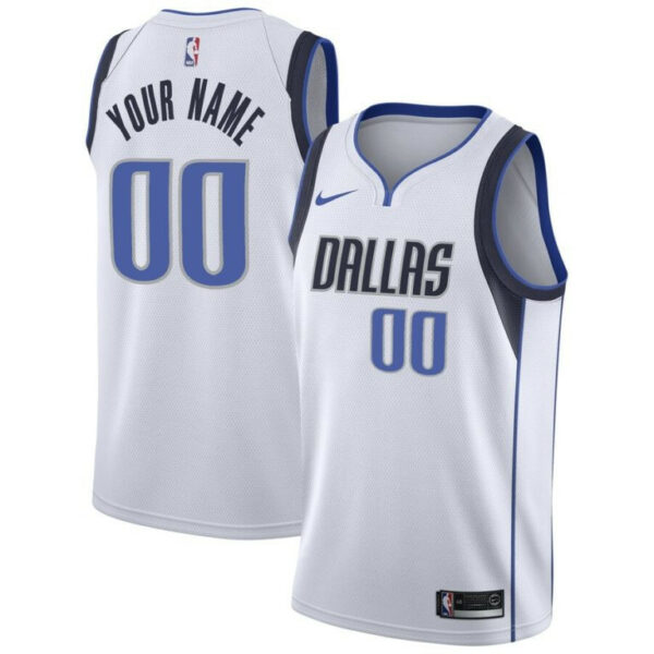 Men's Dallas Mavericks Custom Swingman Jersey White â€“ Association Edition -