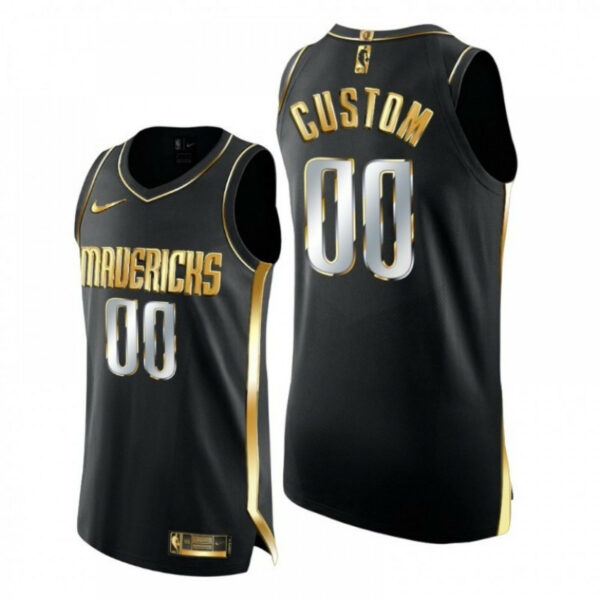 Men's DALLAS MAVERICKS CUSTOM GOLDEN EDITION LIMITED BLACK JERSEY 2020-21 - Replica