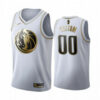 Men's CUSTOM #00 DALLAS MAVERICKS GOLDEN EDITION WHITE JERSEY - Replica