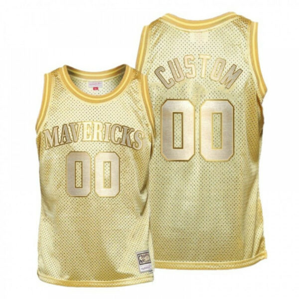 Men's CUSTOM DALLAS MAVERICKS GOLDEN MIDAS SM HWC LIMITED JERSEY - Replica