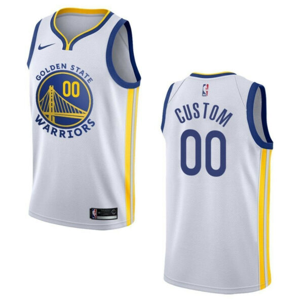 Youth's 2019-20 Golden State Warriors #00 Custom Association Swingman Jersey - White , Basketball Jersey - Replica