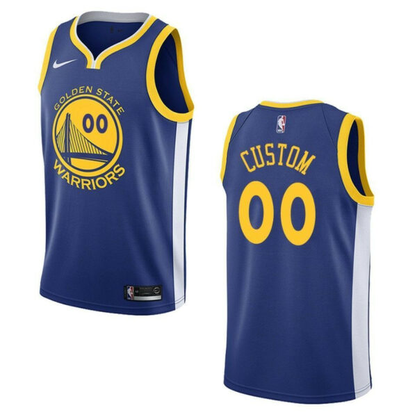 Men's Golden State Warriors #00 Custom Icon Swingman Jersey - Blue , Basketball Jersey - Replica