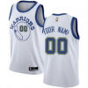 Youth's Custom Golden State Warriors Swingman Gold White Hardwood Classics Jersey -