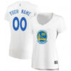 Woman's Custom Golden State Warriors Swingman Gold White Fast Break Jersey - Association Edition - Replica