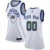 Woman's Custom Golden State Warriors Swingman Gold White Hardwood Classics Jersey - Replica