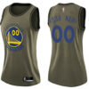 Woman's Custom Golden State Warriors Swingman Gold Green Salute to Service Jersey - Replica