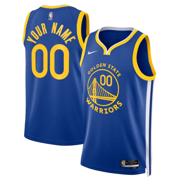 Men's Custom Golden State Warriors 2022/23 Swingman Jersey Blue - Icon Edition - Replica