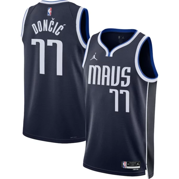 Men's Luka Doncic Dallas Mavericks 2022/23 Statet Edition Swingman Jersey - Navy - Replica