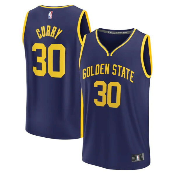 Men's Stephen Curry Golden State Warriors 2022/23 Fast Break Replica Player Jersey - Statet Edition - Navy