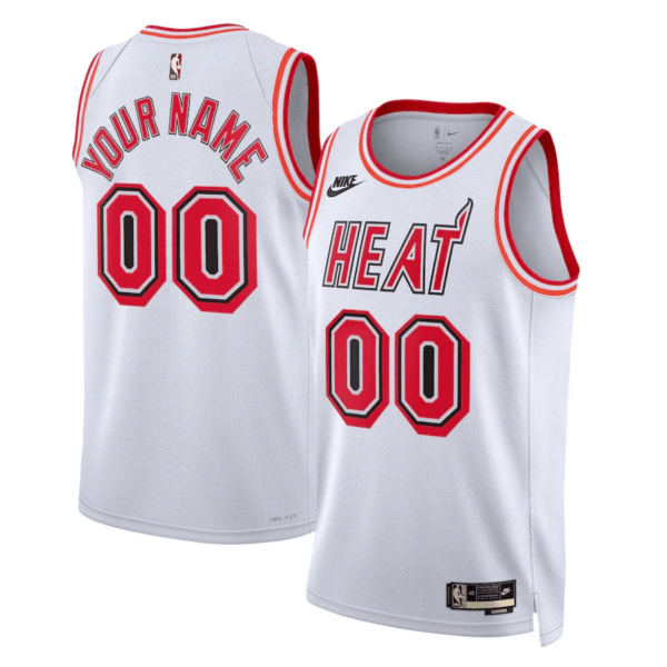 Youth's Custom Miami Heat 2022/23 Classic Edition Swingman Jersey - White/Black -