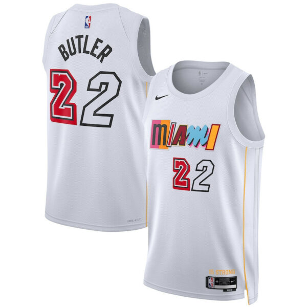 Youth's Jimmy Butler Miami Heat 2022/23 Swingman Jersey - City Edition - White - Replica