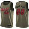 Youth's Custom Miami Heat Swingman Green Salute to Service Jersey - Replica