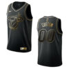 Men's Miami Heat #00 Custom Golden Edition Jersey - Black , Basketball Jersey - Replica