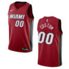 Men's Miami Heat #00 Custom Statet Swingman Jersey - Red , Basketball Jersey - Replica