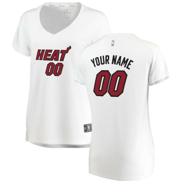 Woman's Miami Heat Fast Break Custom Replica Jersey White â€“ Association Edition