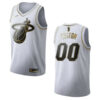 Men's Miami Heat #00 Custom Golden Edition Jersey - White , Basketball Jersey - Replica