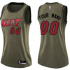 Woman's Custom Miami Heat Swingman Green Salute to Service Jersey - Replica