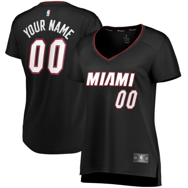 Woman's Miami Heat Fast Break Custom Jersey Black â€“ Icon Edition - Replica