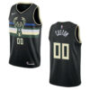 Youth's 2019-20 Milwaukee Bucks #00 Custom Statet Swingman Jersey - Black , Basketball Jersey - Replica