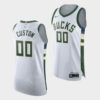 Youth's Milwaukee Bucks Custom 2019-20 Jersey Association Edition White - - Replica