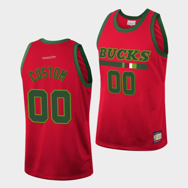 Youth's Milwaukee Bucks Custom #00 2019-20 Mitchell & Ness Fashion Team Heritage Jersey - Replica