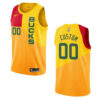 Youth's 2019-20 Milwaukee Bucks #00 Custom City Edition Swingman- Yellow Jersey - Replica