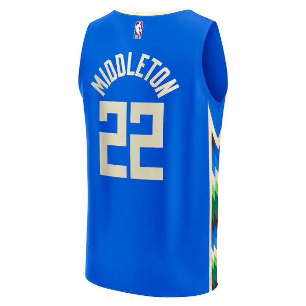 Youth's Khris Middleton Milwaukee Bucks 2022/23 Fastbreak Jersey - City Edition - Royal - Replica