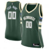 Woman's Custom Milwaukee Bucks Swingman Green Jersey - Icon Edition - Replica