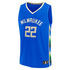 Woman's Khris Middleton Milwaukee Bucks 2022/23 Fastbreak Jersey - City Edition - Royal - Replica