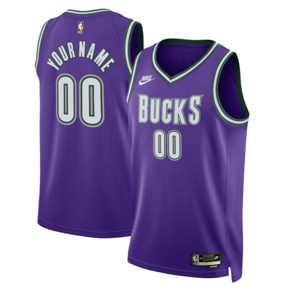 Woman's Milwaukee Bucks Custom #00 2022/23 Classic Edition Swingman Jersey - Field Purple/White - Replica