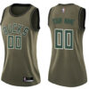 Woman's Custom Milwaukee Bucks Swingman Green Salute to Service Jersey - Replica