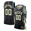 Men's Milwaukee Bucks Custom #00 Statet Swingman Jersey 2022-23 - Replica