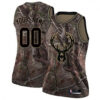 Woman's Custom Milwaukee Bucks Swingman Camo Realtree Collection Jersey - Replica