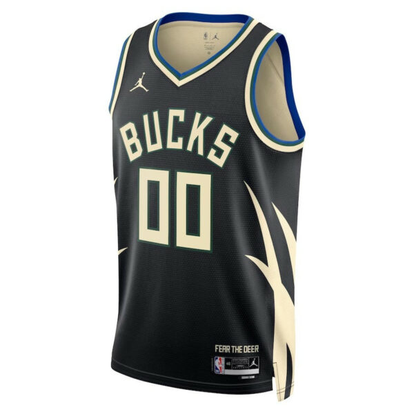 Men's Milwaukee Bucks Custom #00 Statet Swingman Jersey 2022-23 - Replica