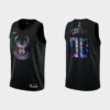 Men's Custom Milwaukee Bucks No.00 Jersey Iridescent Holographic Black - Replica