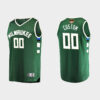 Men's Milwaukee Bucks 2021 NBA Finals #00 Custom Green Swingman Jersey Replica