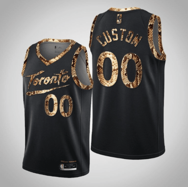 Youth's Toronto Raptors Custom Black 2021 Exclusive Edition Python Skin Jersey - - Replica