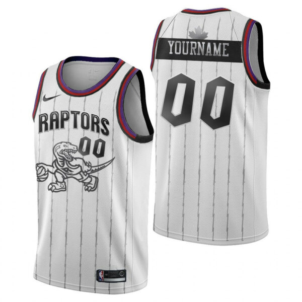 Youth's Toronto Raptors #00 Custom Hardwood Classics Platinum Edition Swingman Jersey - White - Replica